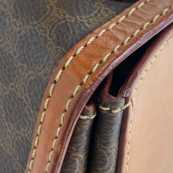 Celine Macadam Pattern 2WAY Canvas Shoulder Handbag Brown - Picture 3 of 7